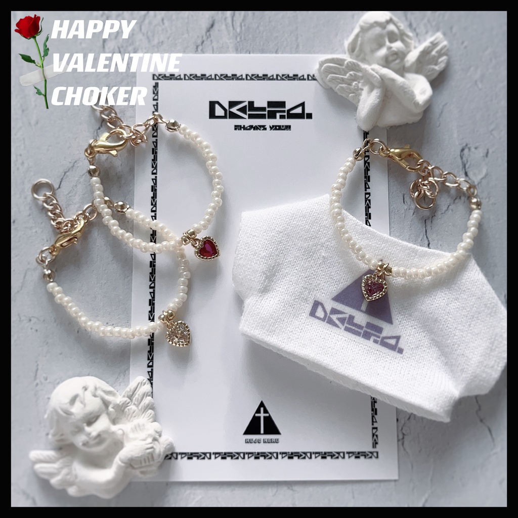 【10~12cmぬい用】🖤HAPPY VALENTINE CHOKER🖤【送料無料】