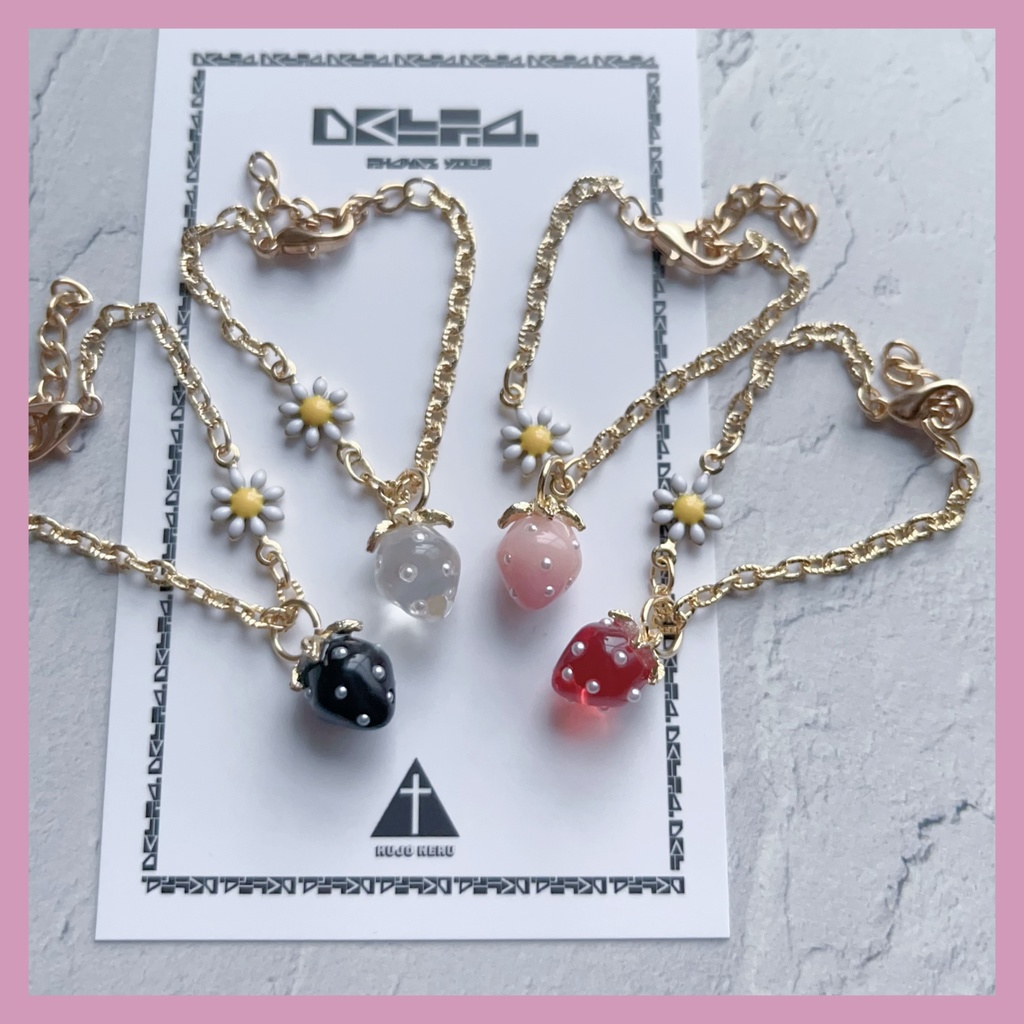 【6/11 一部再販】【ぬい用】🍓いちごつみネックレス🍓【4color】