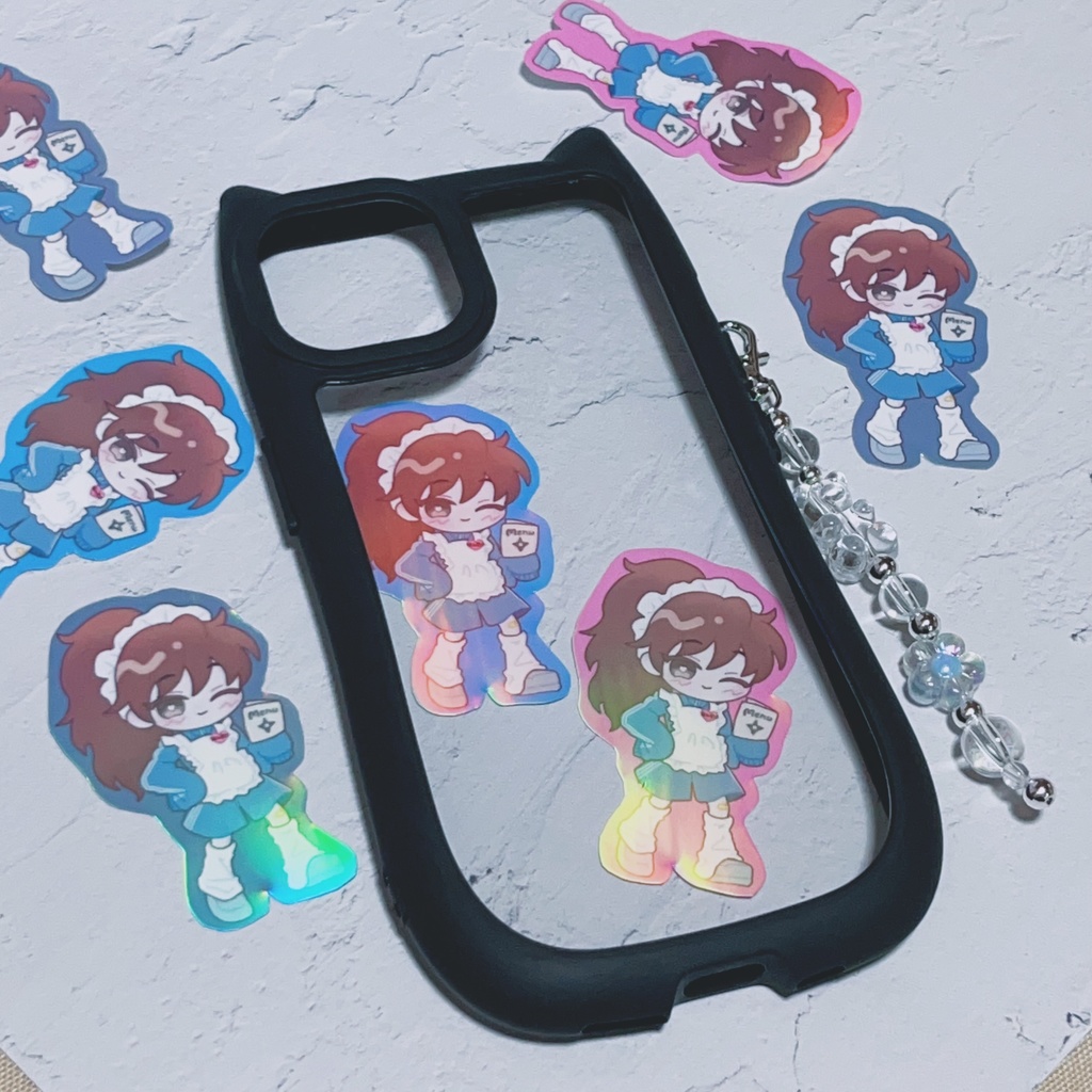 【3color🩵🩷】🎀土井半助 ジャージメイドステッカー🎀【オーロラ仕様🌈】