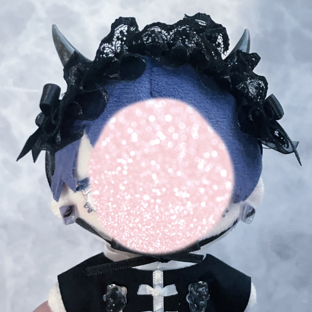 【12cmサイズ9/30 21時30分〜】【3サイズ】✝️ツノ付き!ダ〜クなヘッドドレス✝️