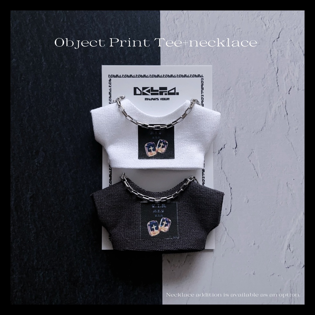 【1/30 22時〜】𖥔 Object Print Tee(2枚)+necklace 𖥔 【オプション追加あり】