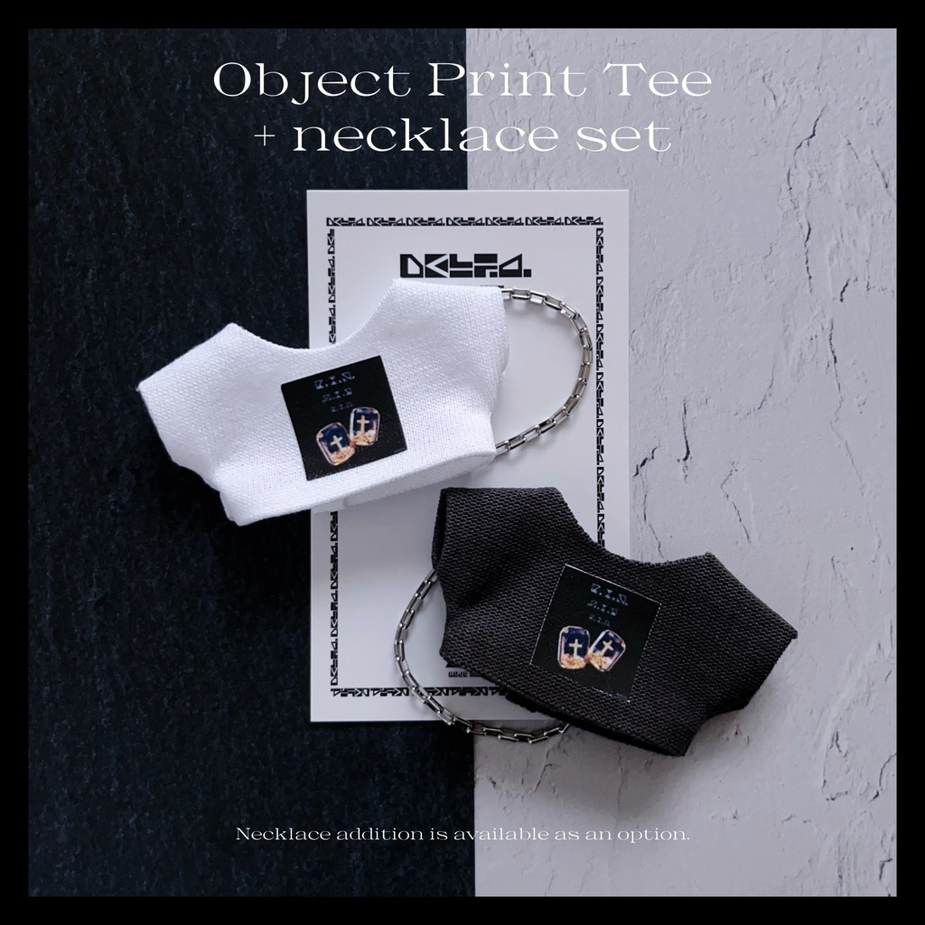 【1/30 22時〜】𖥔 Object Print Tee(2枚)+necklace 𖥔 【オプション追加あり】