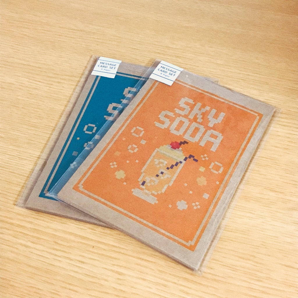 MESSAGE CARD SET -SKY SODA-
