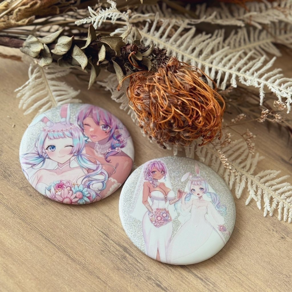 【結婚1周年記念】76mm缶バッジ