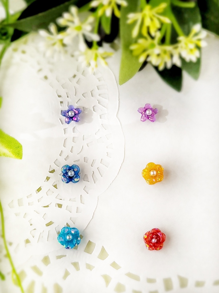 重ね付けに✽お花のおはじきシリーズミニ①