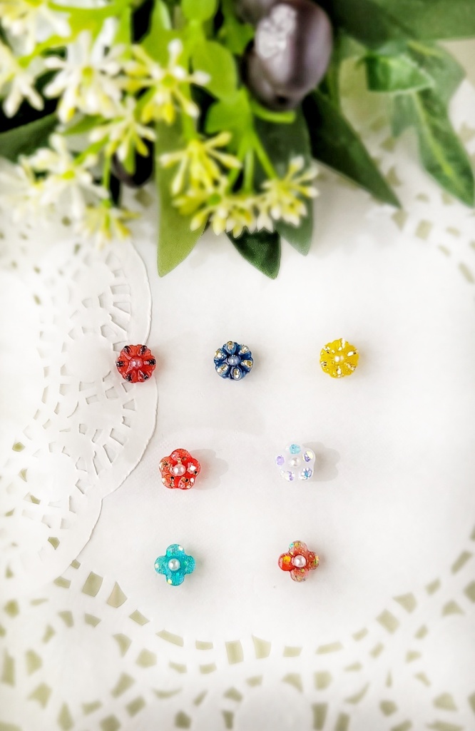 重ね付けに✽お花のおはじきシリーズミニ②