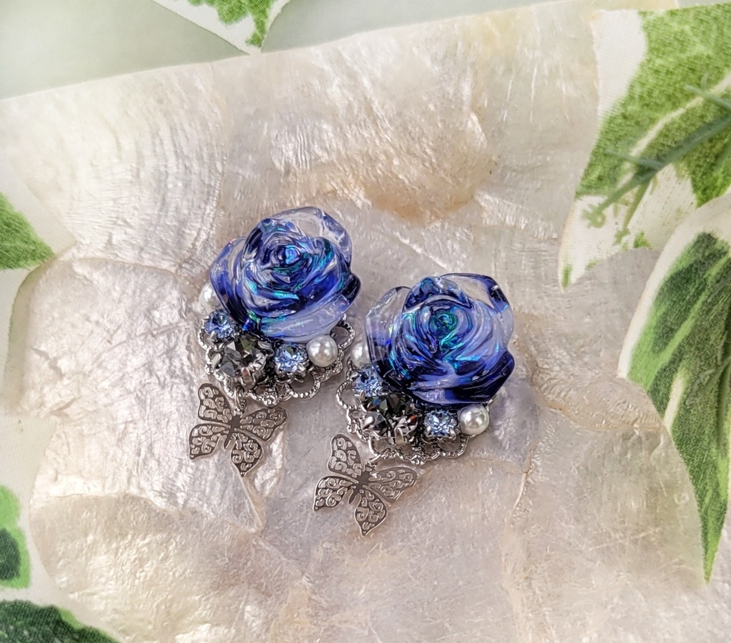 【12/3 21:00~頒布開始】澄んだ薔薇シリーズ(イヤリング/ピアス)