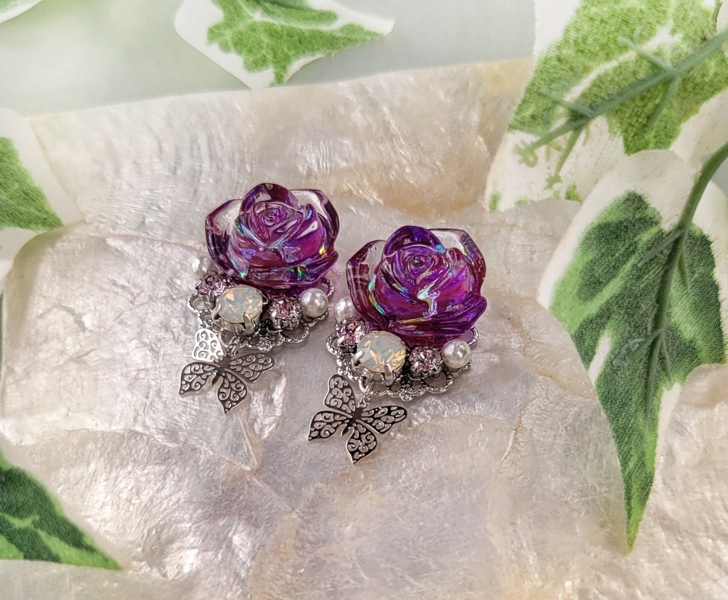 【12/3 21:00~頒布開始】澄んだ薔薇シリーズ(イヤリング/ピアス)