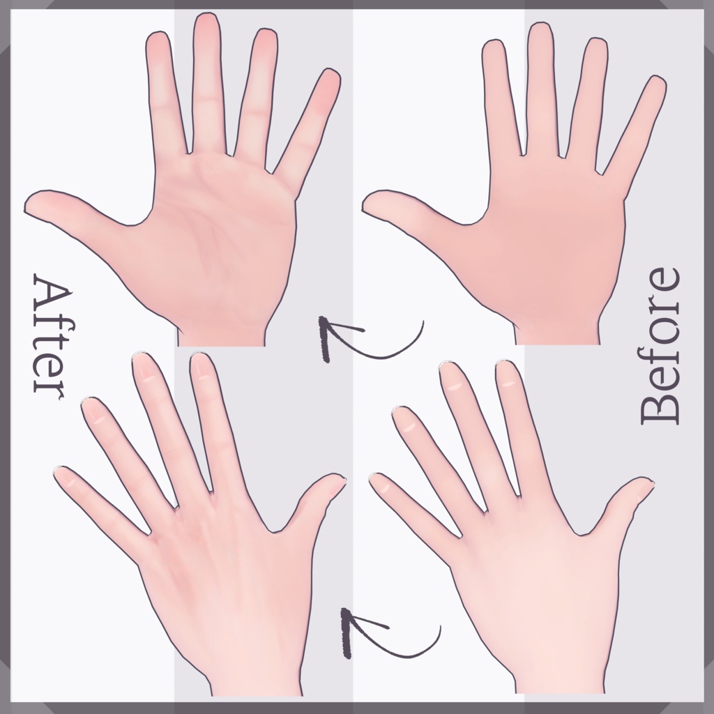 【Free/無料】RealBodyTexture_Hands and Feet【Munkki】