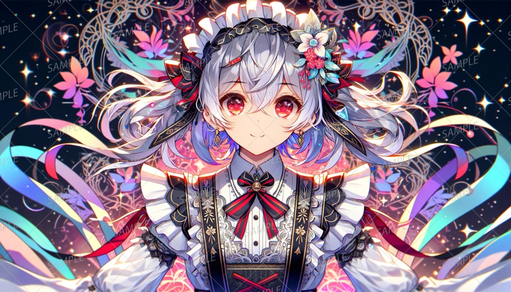 【ゴシック】神秘的で華やかな銀髪のメイド