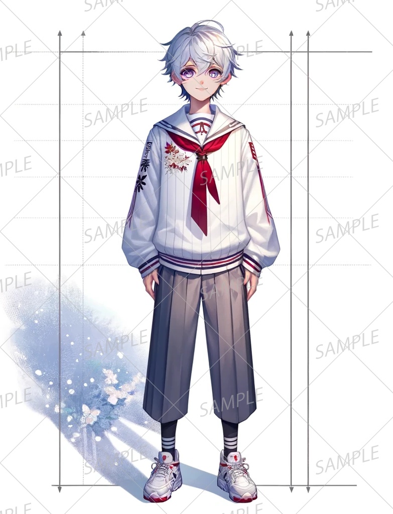 【学園】銀髪の可愛い系男子学生_セット