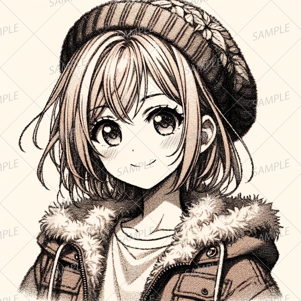 【私服】ニット帽のショートヘアの女の子_アイコン