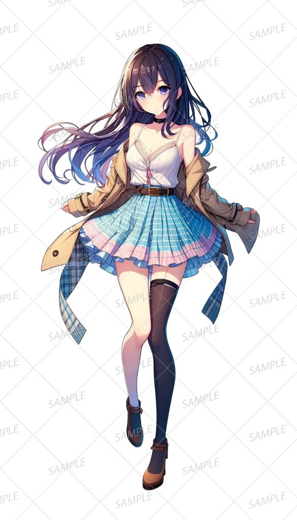 【私服】浮かび上がるような少女_立ち絵_全身