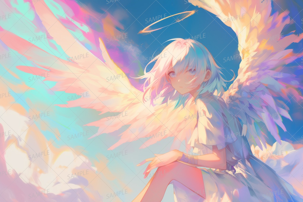 【ファンタジー】白髪の天使の少女_背景