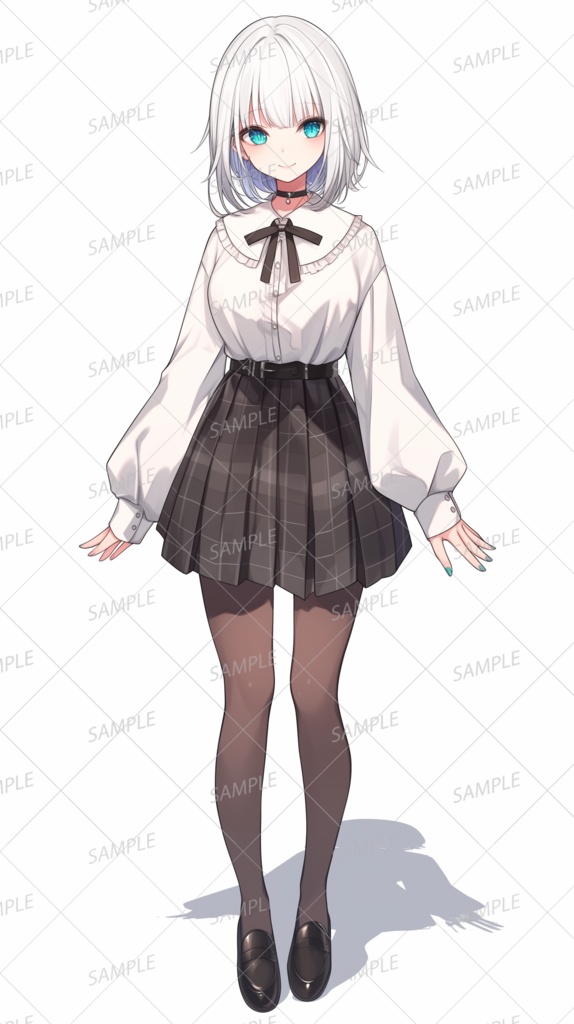 【私服】白い髪の少女の立ち絵