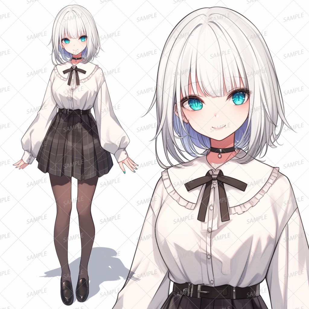 【私服】白い髪の少女の立ち絵