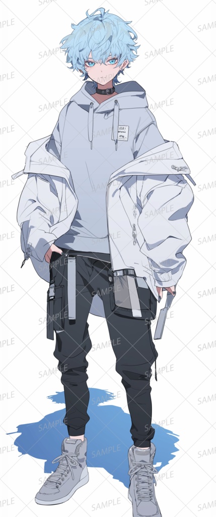 【私服】水色のパーマの少年_立ち絵