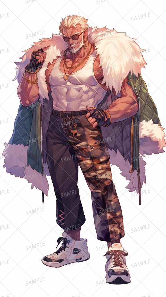 ファンタジー】筋肉質な中年男性_立ち絵 - きゃら館 - BOOTH