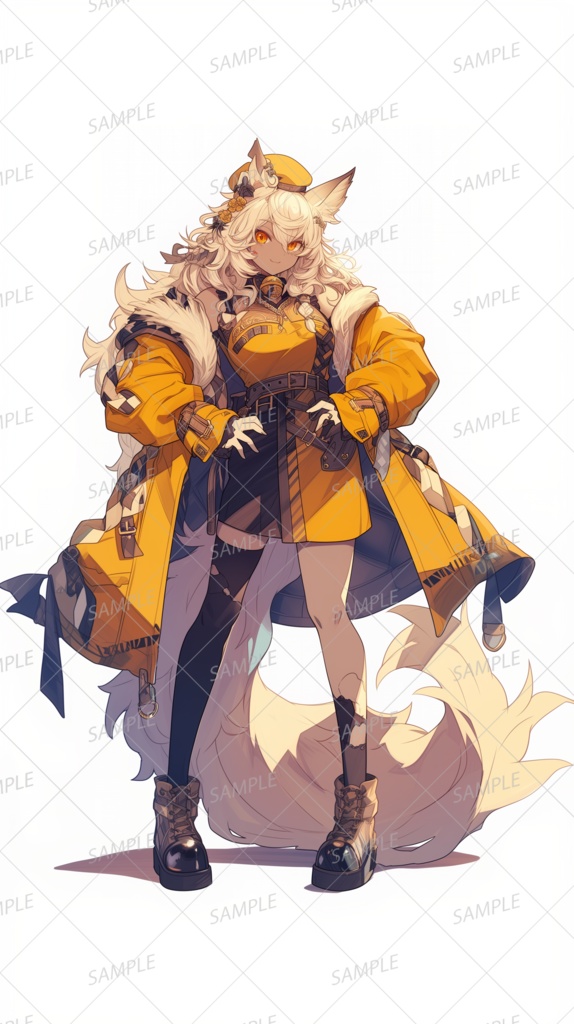 【獣人】褐色のケモ耳少女_立ち絵