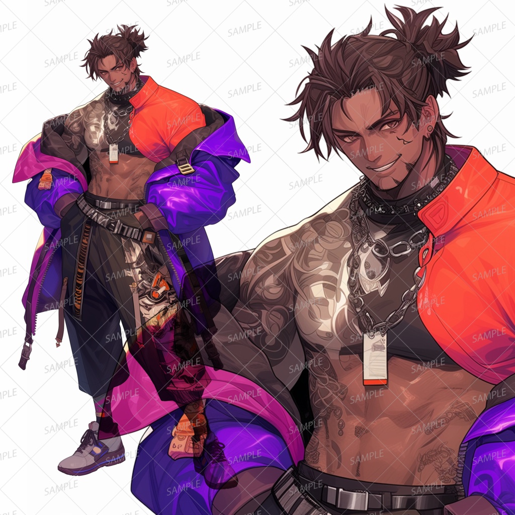 【ファンタジー】褐色のワイルドな男性_立ち絵