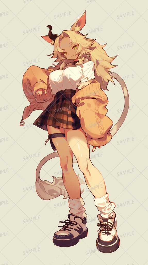 【獣人】狐のギャルの少女_立ち絵