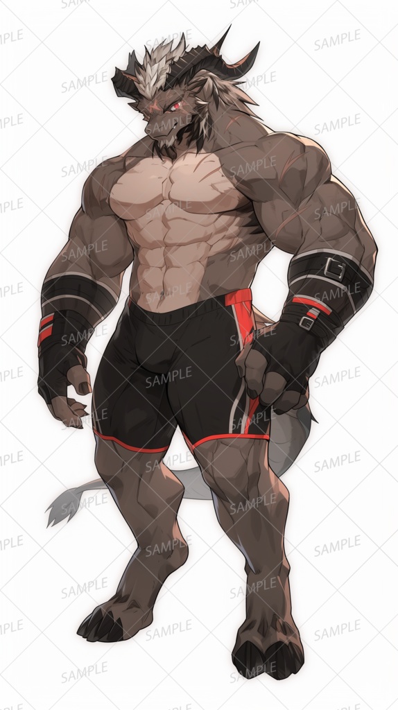 【獣人】筋肉質な悪魔の男性_立ち絵