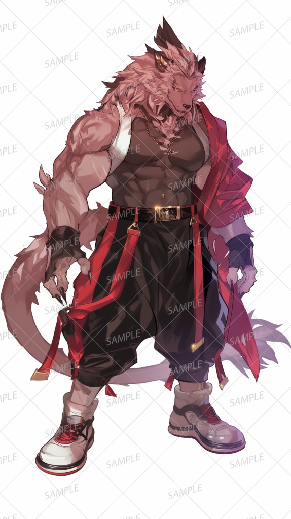 【獣人】筋肉質なライオンの男性_立ち絵