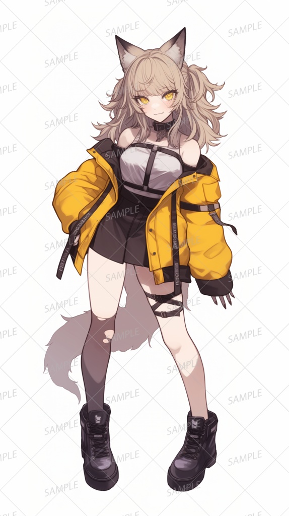 【獣人】ギャルのケモ耳少女_立ち絵