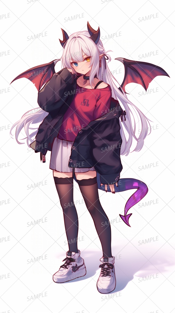 手描きイラスト オリジナル 女の子 冬のサキュバス オリジナル