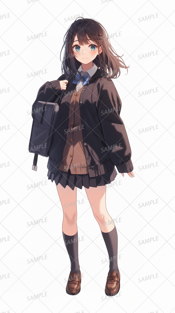 【学園】黒髪の明るい女子学生_立ち絵