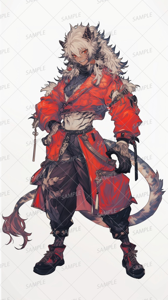 【獣人】白虎の男_立ち絵