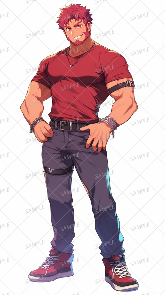 私服】赤髪の筋肉質な男性_立ち絵 - きゃら館 - BOOTH