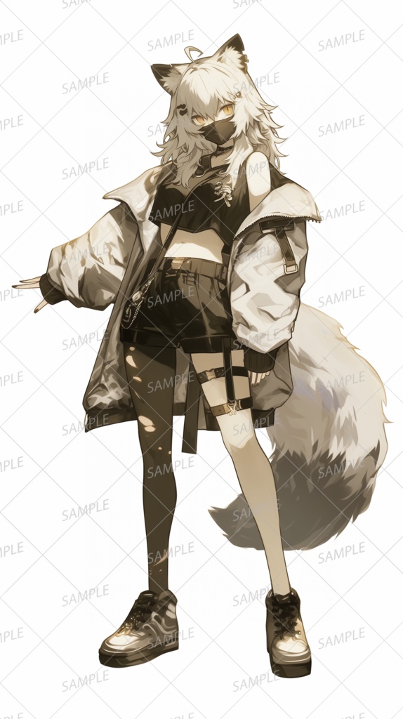 【獣人】狐のシノビの少女_立ち絵