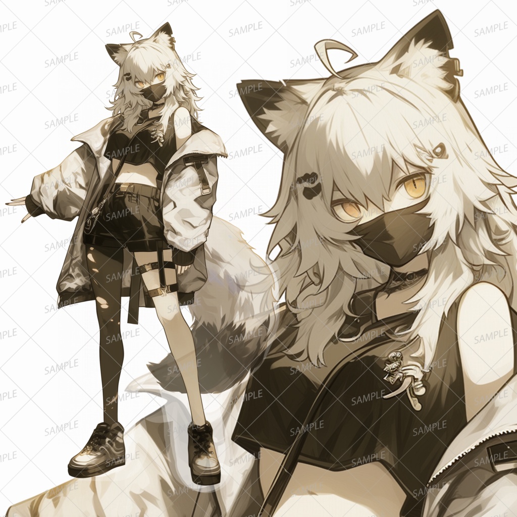 【獣人】狐のシノビの少女_立ち絵