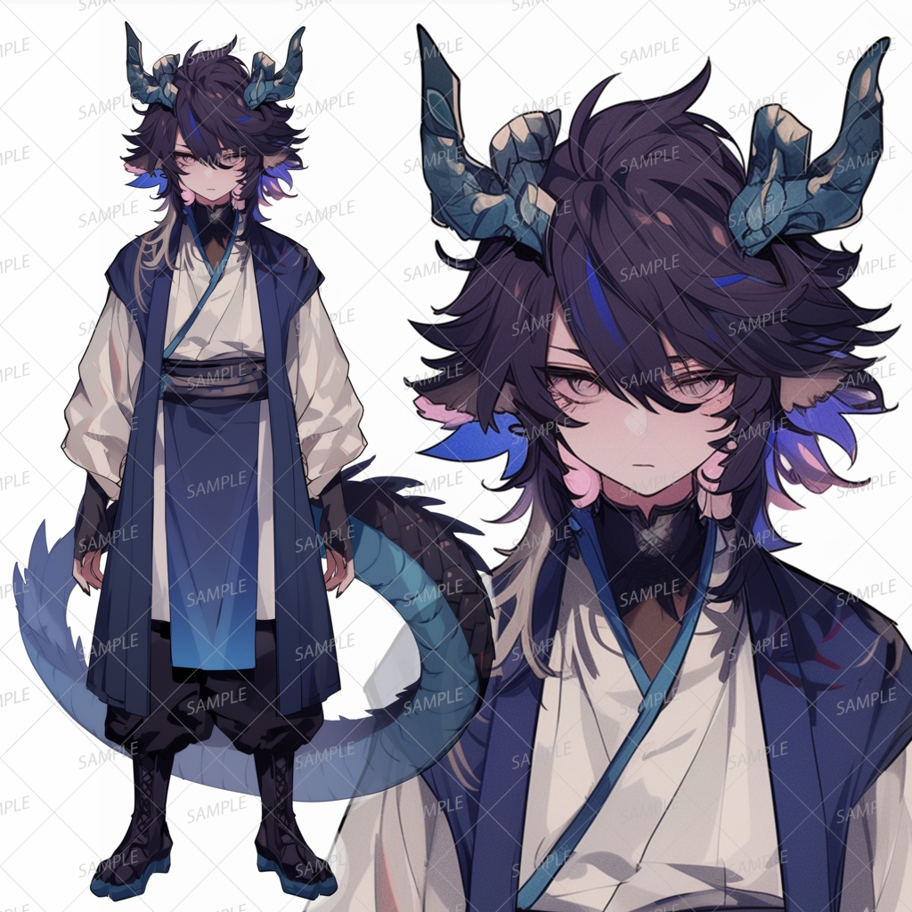 【獣人】青龍の少年_立ち絵