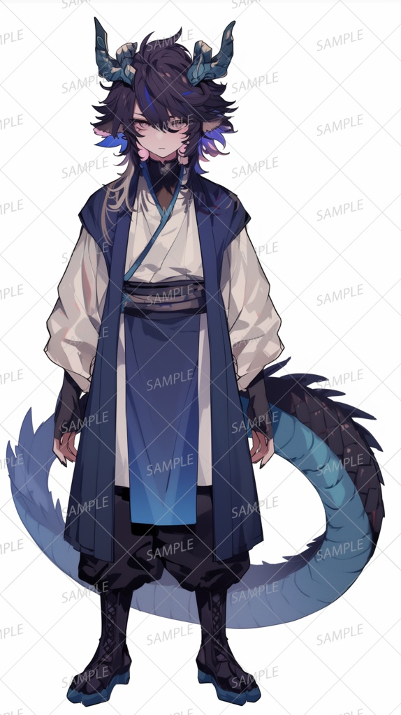 【獣人】青龍の少年_立ち絵