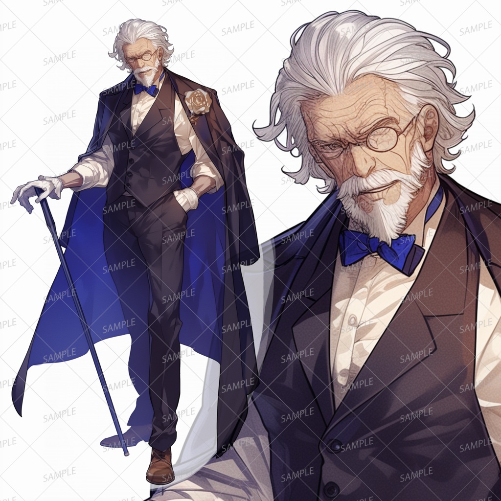 【ファンタジー】使用人の老人_立ち絵