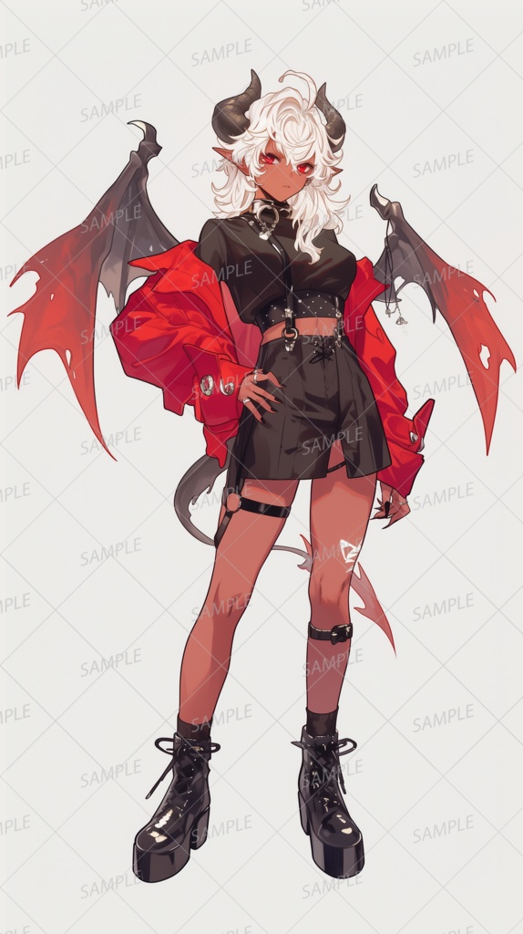 【ファンタジー】赤い悪魔の少女_立ち絵