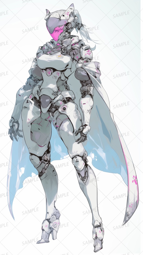 【メカ】白い女性ヒューマノイド_立ち絵