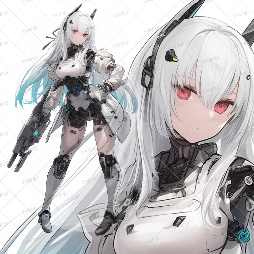 【メカ】武装したアンドロイド少女_立ち絵