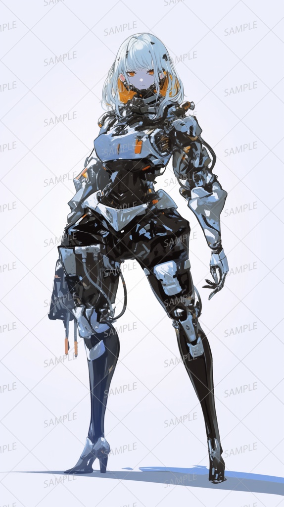 【メカ】戦闘用アンドロイドの少女_立ち絵