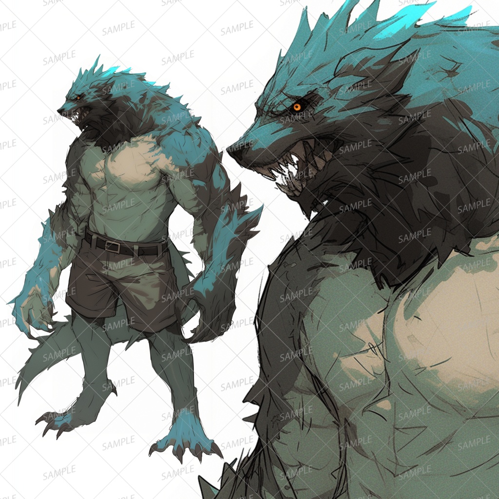 【獣人】獰猛なビーストの男性_立ち絵