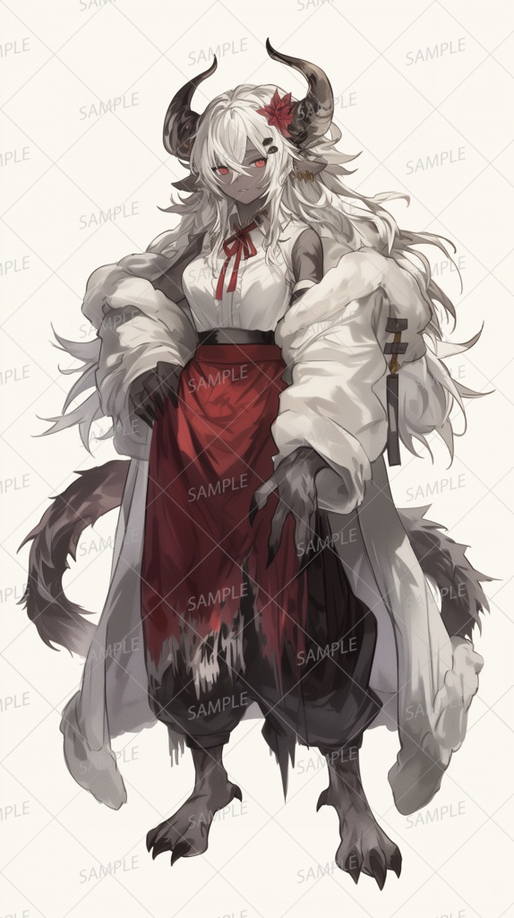 【獣人】角の生えた悪魔の姫_立ち絵