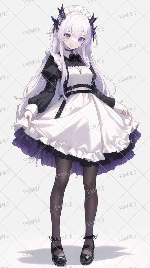 【ファンタジー】薄紫色の髪のメイド少女_立ち絵