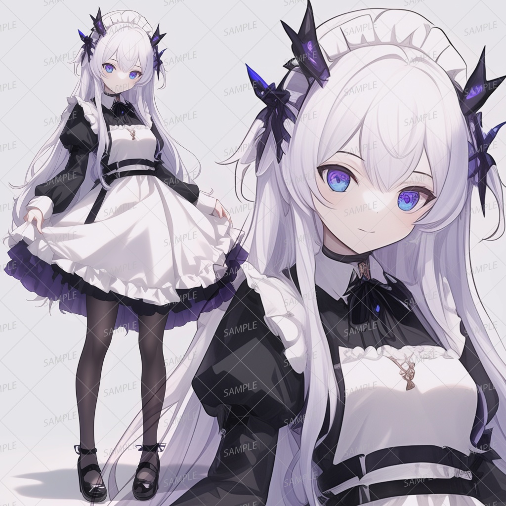 【ファンタジー】薄紫色の髪のメイド少女_立ち絵