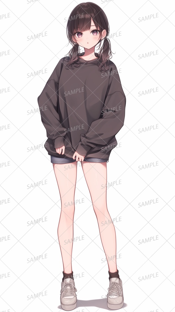 【私服】耳下ツインテールの少女_立ち絵