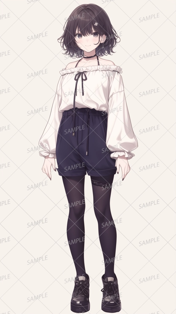二次元　黒髪　清楚 私服】清楚な黒髪少女_立ち絵 - きゃら館 - BOOTH