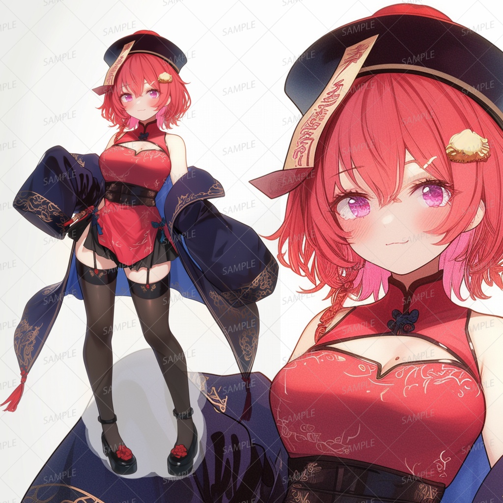 【ハロウィン】赤い髪のキョンシーの少女_立ち絵