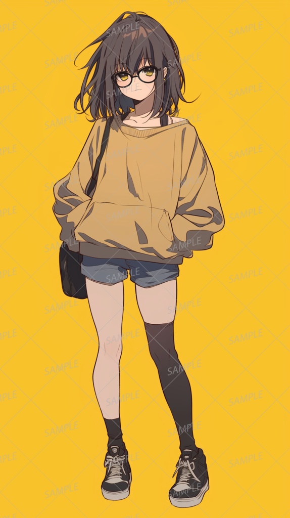 【私服】ダウナー系の眼鏡少女_立ち絵