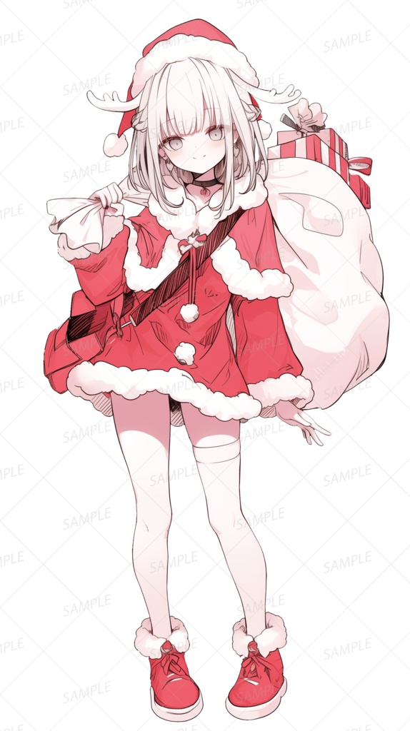 【クリスマス】白髪のサンタ少女_立ち絵